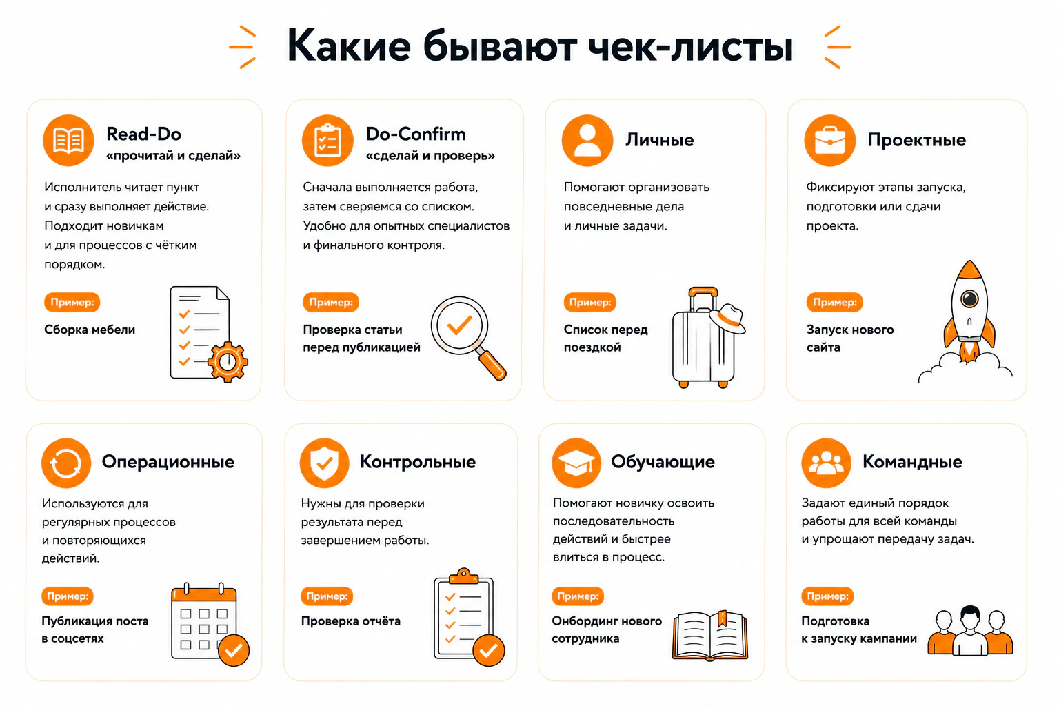 Какие бывают чек-листы
